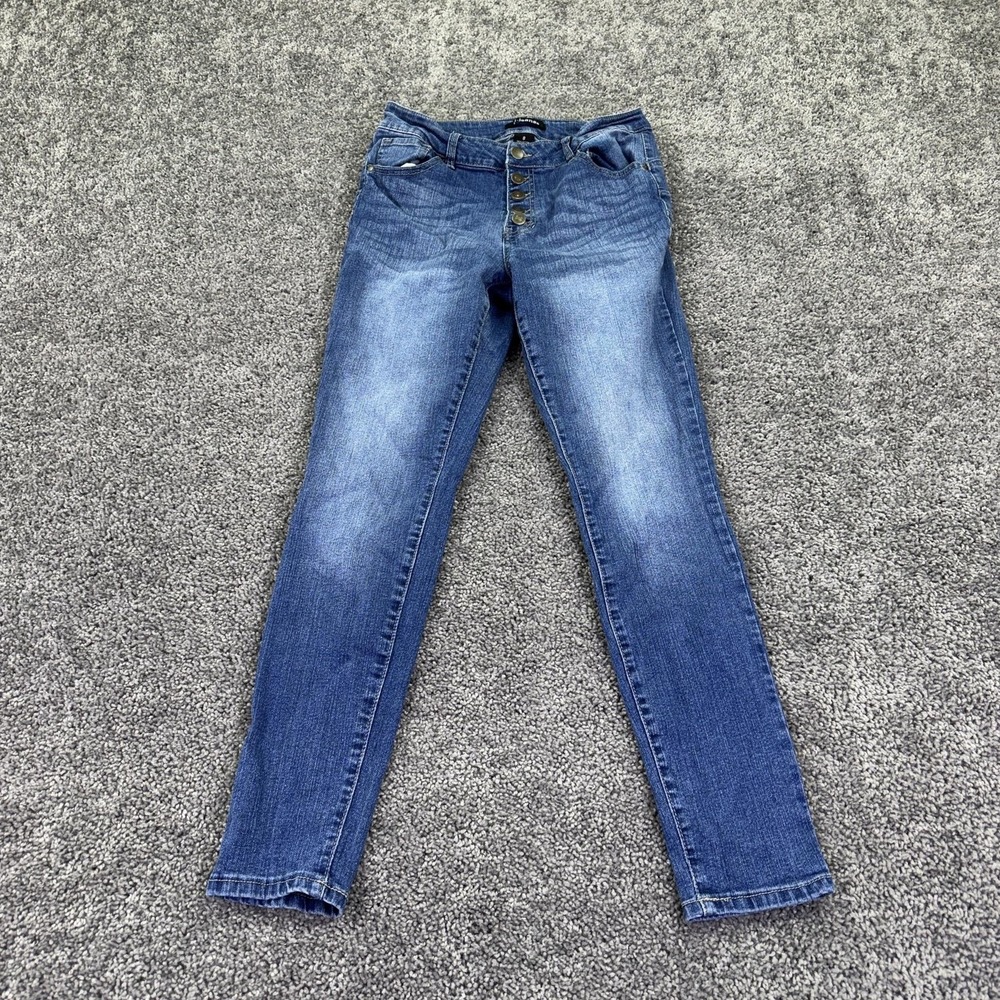 D. Jeans Jeans Womens 8 Blue Mid Rise Skinny Stretch Medium Wash Denim Casual